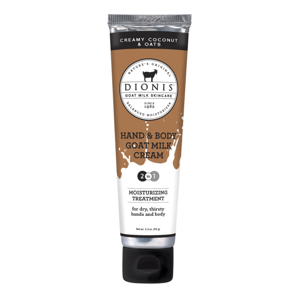 Dionis Goat Milk Hand & Body Cream - Creamy Coconut & Oats 3.3 oz.