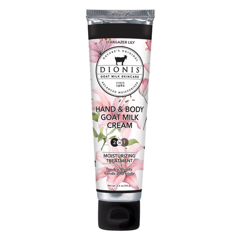 Dionis Goat Milk Hand & Body Cream - Stargazer Lily 3.3 oz.