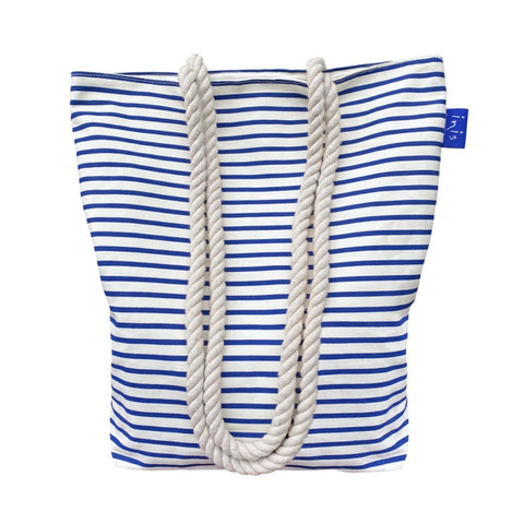 Inis Blue Striped Beach Bag